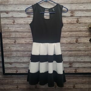 Windsor Black and White Striped Mini Dress